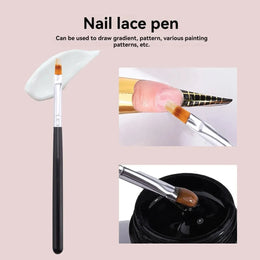 KissICON 💋 Nail Brush Serrated Powder Bar Black Nail