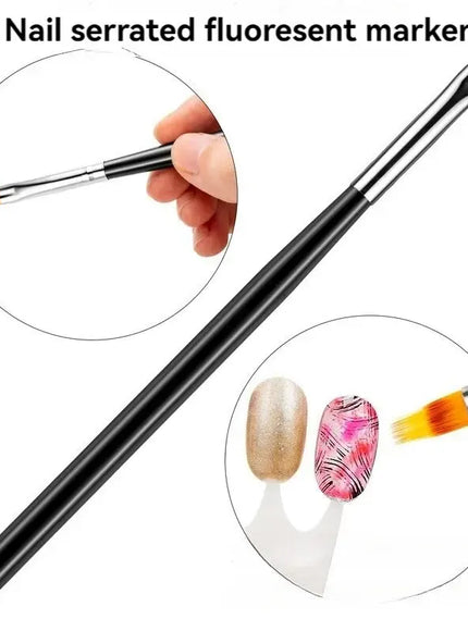 KissICON 💋 Nail Brush Serrated Powder Bar Black Nail