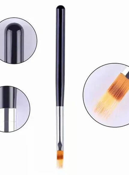 KissICON 💋 Nail Brush Serrated Powder Bar Black Nail