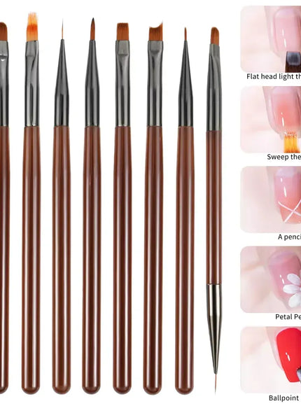 KissICON Nail Brush Set Transparent Gradient Nail Art Kit