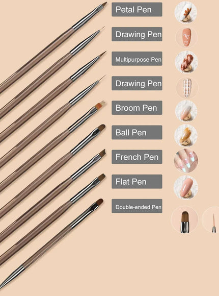 KissICON Nail Brush Set Transparent Gradient Nail Art Kit