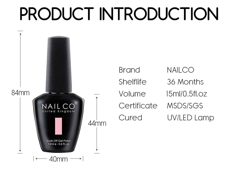 KissICON 💋 Nailco 15ml Translucent Gel Polish-Natural Resin Formula