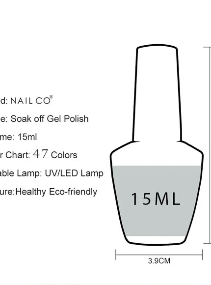 KissICON 💋 Nailco 15ml Translucent Gel Polish-Natural Resin Formula