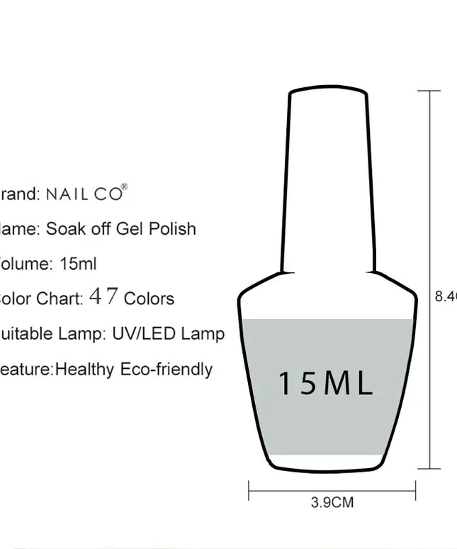 KissICON 💋 Nailco 15ml Translucent Gel Polish-Natural Resin Formula