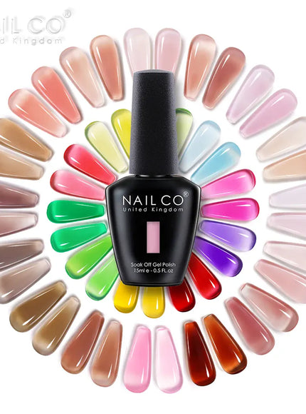 KissICON 💋 Nailco 15ml Translucent Gel Polish-Natural Resin Formula