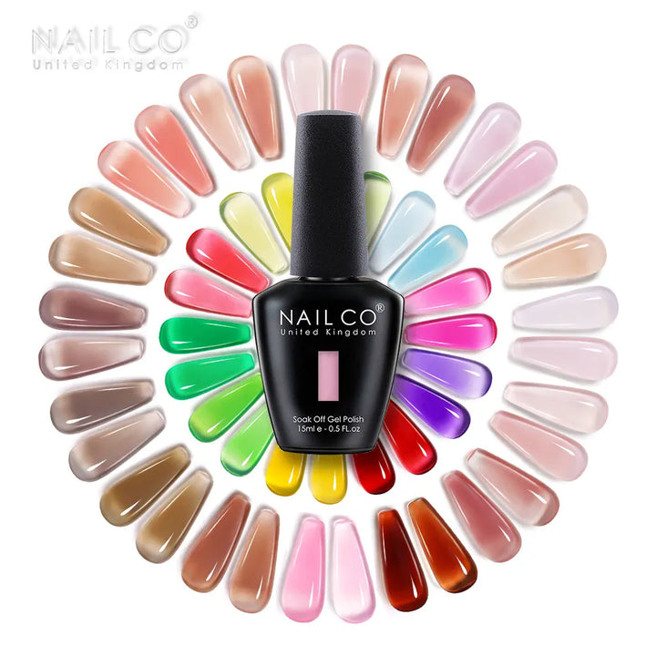 💋 Nailco 15ml Translucent Gel Polish-Natural Resin Formula