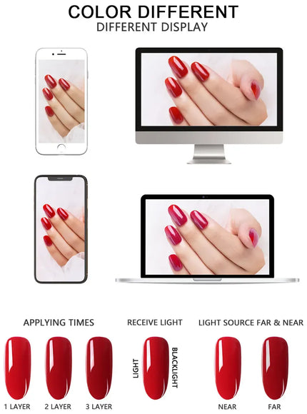 KissICON 💋 Nailco Red Gel Polish - Lasting Soak