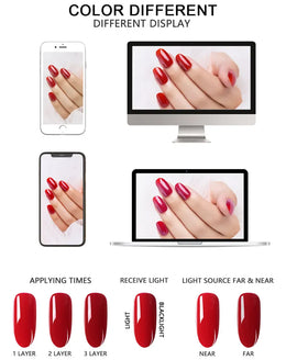 KissICON 💋 Nailco Red Gel Polish - Lasting Soak