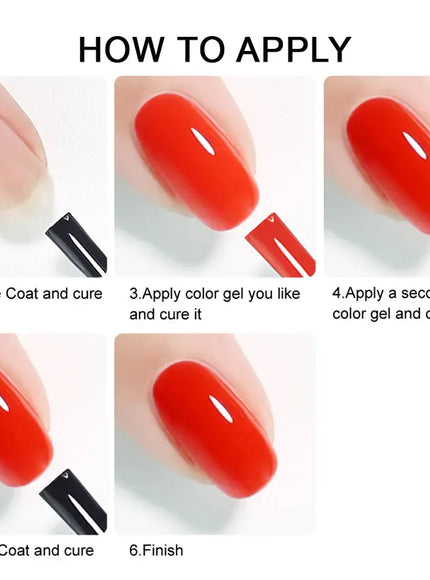 KissICON 💋 Nailco Red Gel Polish - Lasting Soak