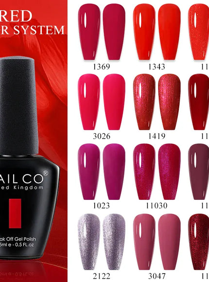 KissICON 💋 Nailco Red Gel Polish - Lasting Soak