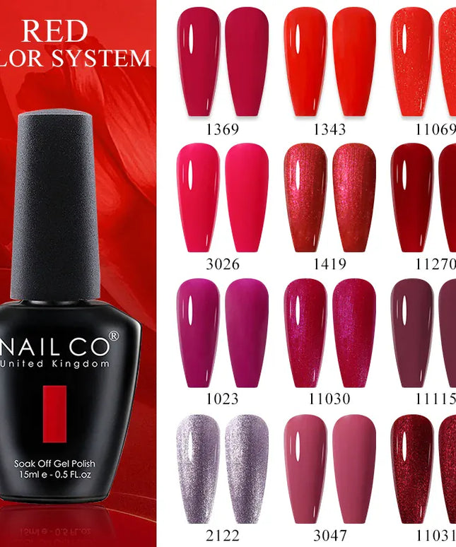 KissICON 💋 Nailco Red Gel Polish - Lasting Soak