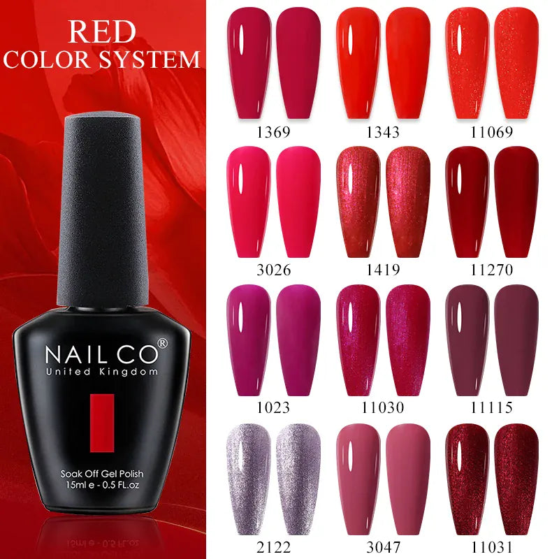 KissICON 💋 Nailco Red Gel Polish - Lasting Soak