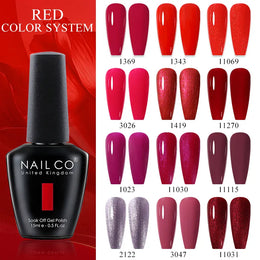 KissICON 💋 Nailco Red Gel Polish - Lasting Soak