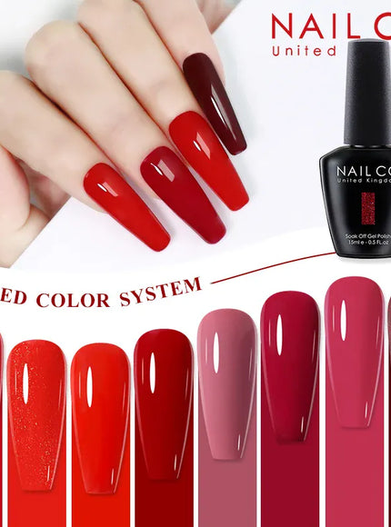 KissICON 💋 Nailco Red Gel Polish - Lasting Soak