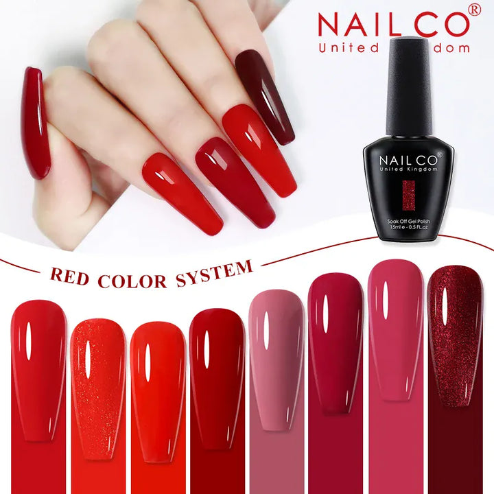 💋 Nailco Red Gel Polish - Lasting Soak