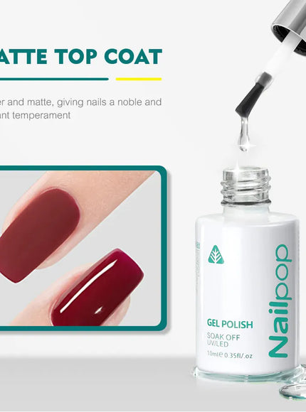 KissICON Nailpop 10ml Rubber Base Gel Top Coat Soak