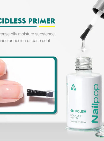 KissICON Nailpop 10ml Rubber Base Gel Top Coat Soak