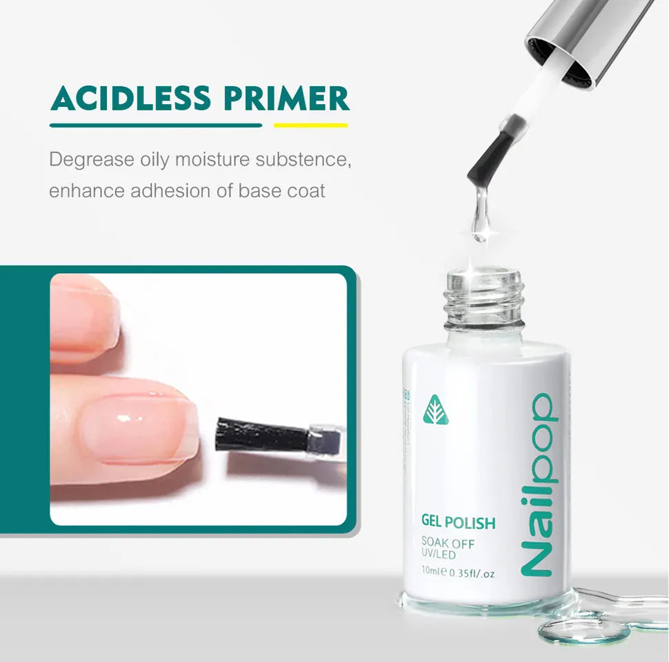 KissICON Nailpop 10ml Rubber Base Gel Top Coat Soak