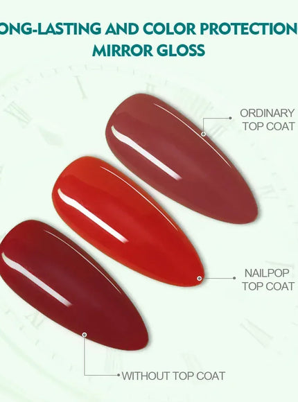 KissICON Nailpop 10ml Rubber Base Gel Top Coat Soak