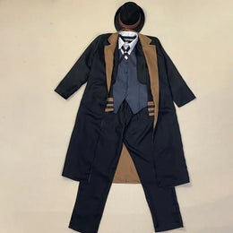 KissICON Nakahara Chuuya Cosplay Costume  Include Hat Uniform Trench Coat Pants Big Size Outfits Halloween Party for Comic Con