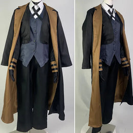 KissICON Nakahara Chuuya Cosplay Costume  Include Hat Uniform Trench Coat Pants Big Size Outfits Halloween Party for Comic Con