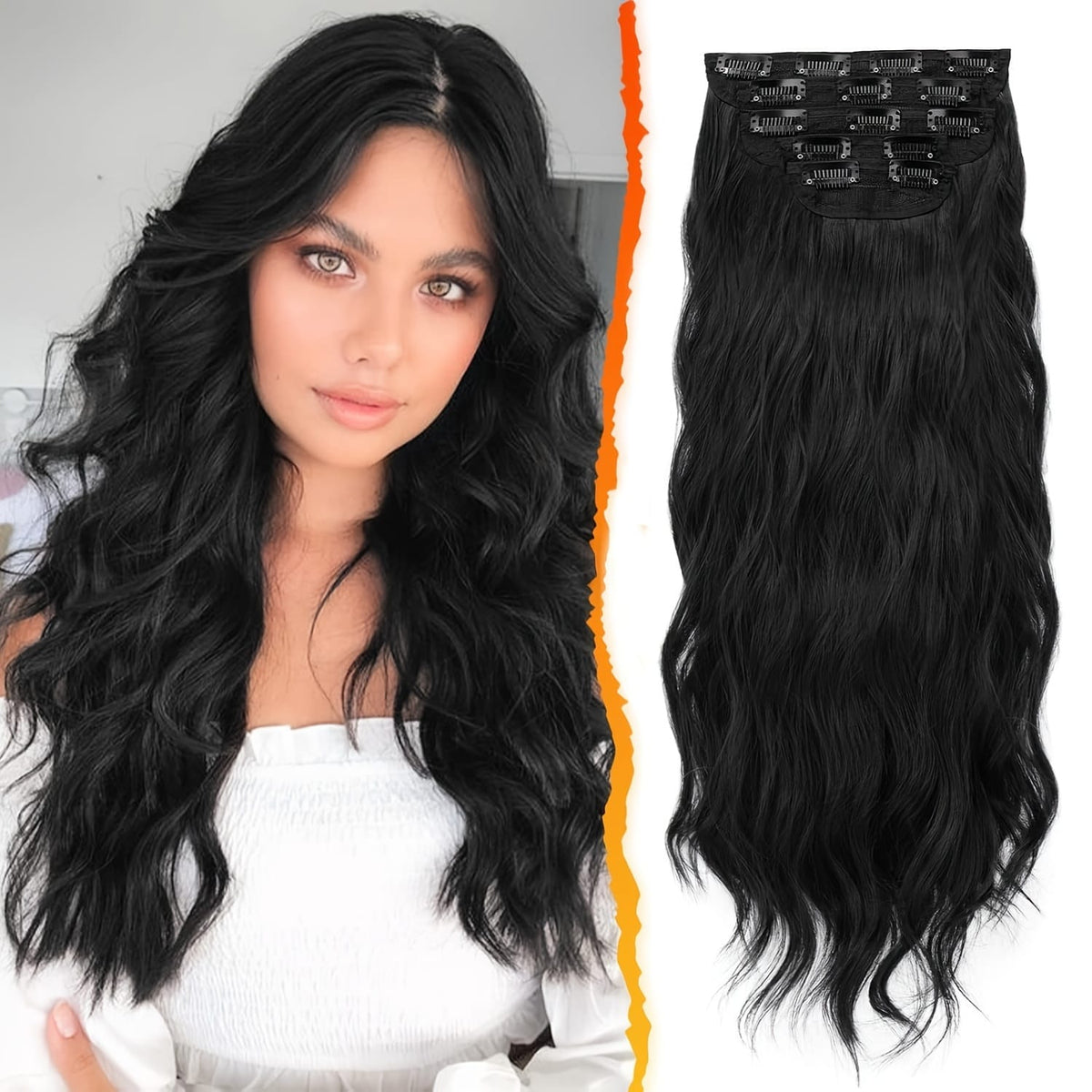 KissICON Natural Black / 18inch KissIcon BARSDAR Wavy Hair Extensions - 18in Thick