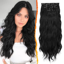 KissICON Natural Black / 18inch KissIcon BARSDAR Wavy Hair Extensions - 18in Thick