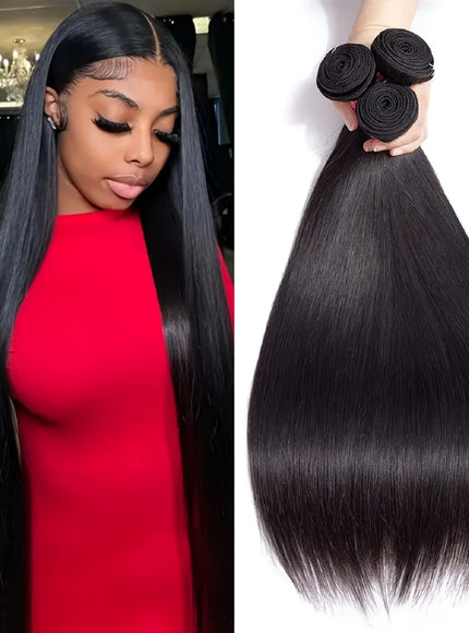 KissICON Natural Color / 12 14 16 KissIcon Brazilian Straight Hair 3 Bundles Virgin Hair