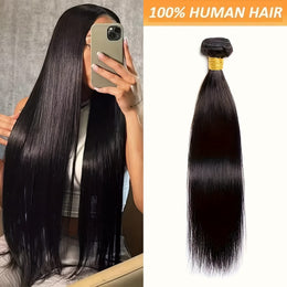 KissICON Natural Color / 12 KissIcon Brazilian Straight Hair 3 Bundles - Double