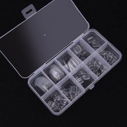 KissICON Natural piece Transp KissIcon False Toe Nails 100Pcs Natural White Clear