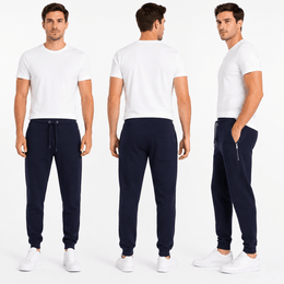 KissICON Navy / 2XL Mens Elasticated Hem Jog Pants/Men Plain Jogging Bottoms Joggers Fleece Pants Gym Sports Trousers Plus Sizes Medium to XXXXXL M-5XL