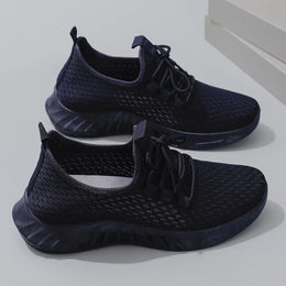 Dropshipman Navy Blue / 37 Women's summer breathable mesh flat shoes women's shoes casual sports shoes, clearance free shipping