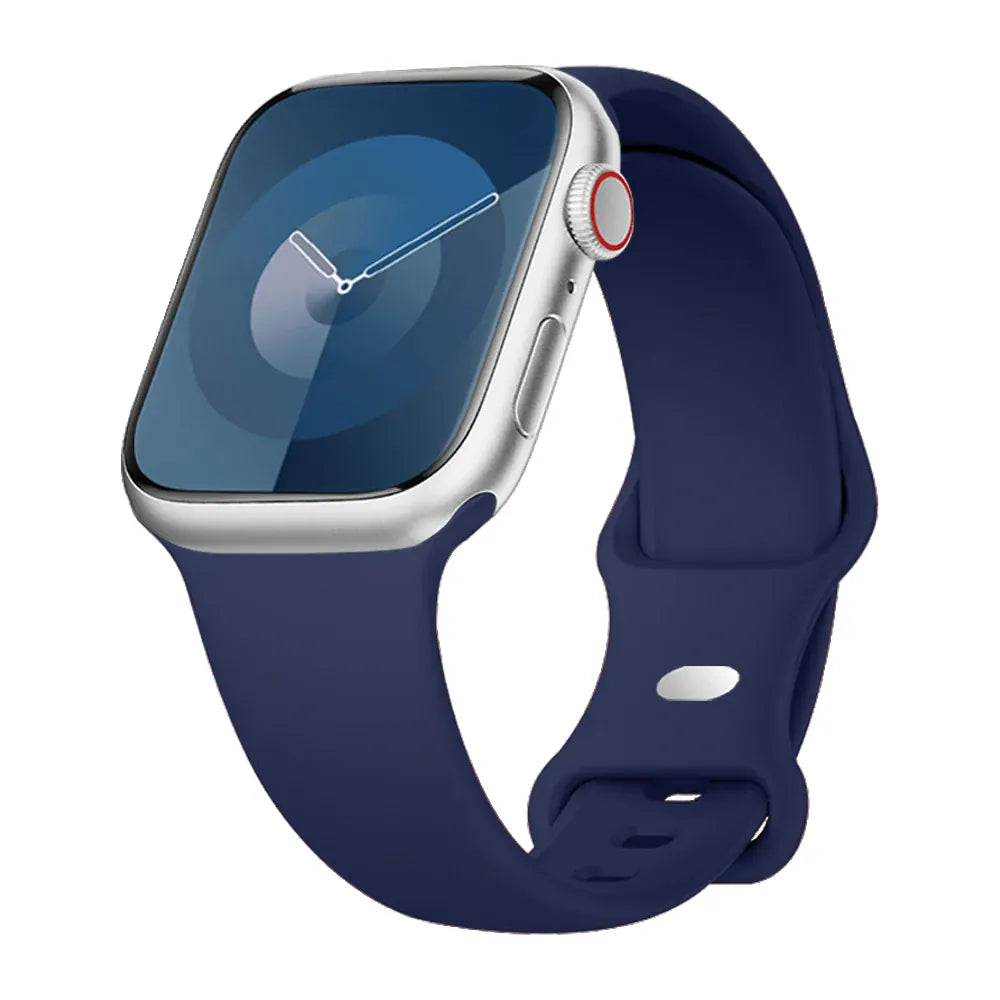KissICON Navy Blue / China Mainland / 40 41 42(S11-10) S-M Silicone Strap For Apple Watch Bands 40mm 44mm 46mm 45mm 41mm 49mm 42 Correa Bracelet iWatch series ultra3 2 7 8 9 se 10 11 band