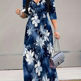 jkthpu-45 Navy Blue / UK 16 Plus Size, Summer Maxi Dresses for Women 2025 Casual Fashion Loose Long Sexy Beach Sundess, Soft and Comfortable Straps Bohemian Style Suitable for Weddings Bridesmaid Birthdays Party Dance Clubs Mother's Day Christmas New Year Gifts