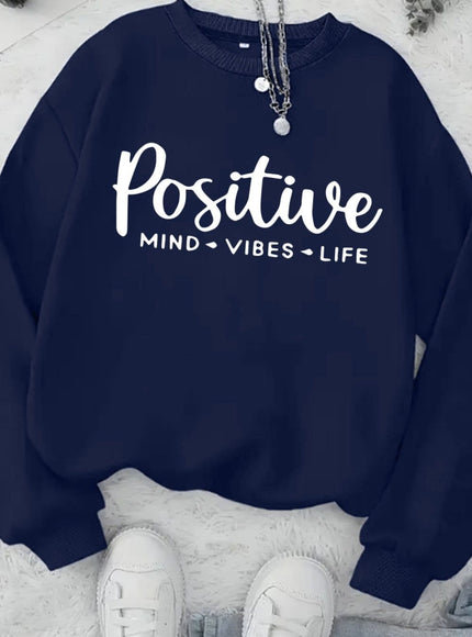 jkthpu-45 Navy Blue / UK 16 Plus Size, Women's Oversized Red Hoodie with Positive