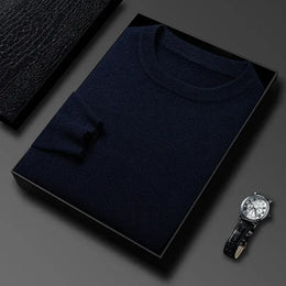 KissICON Navy Blue / XXXL / China Mainland 2025 Diamond Knit Round Neck Mens Casual Fashion Sweater