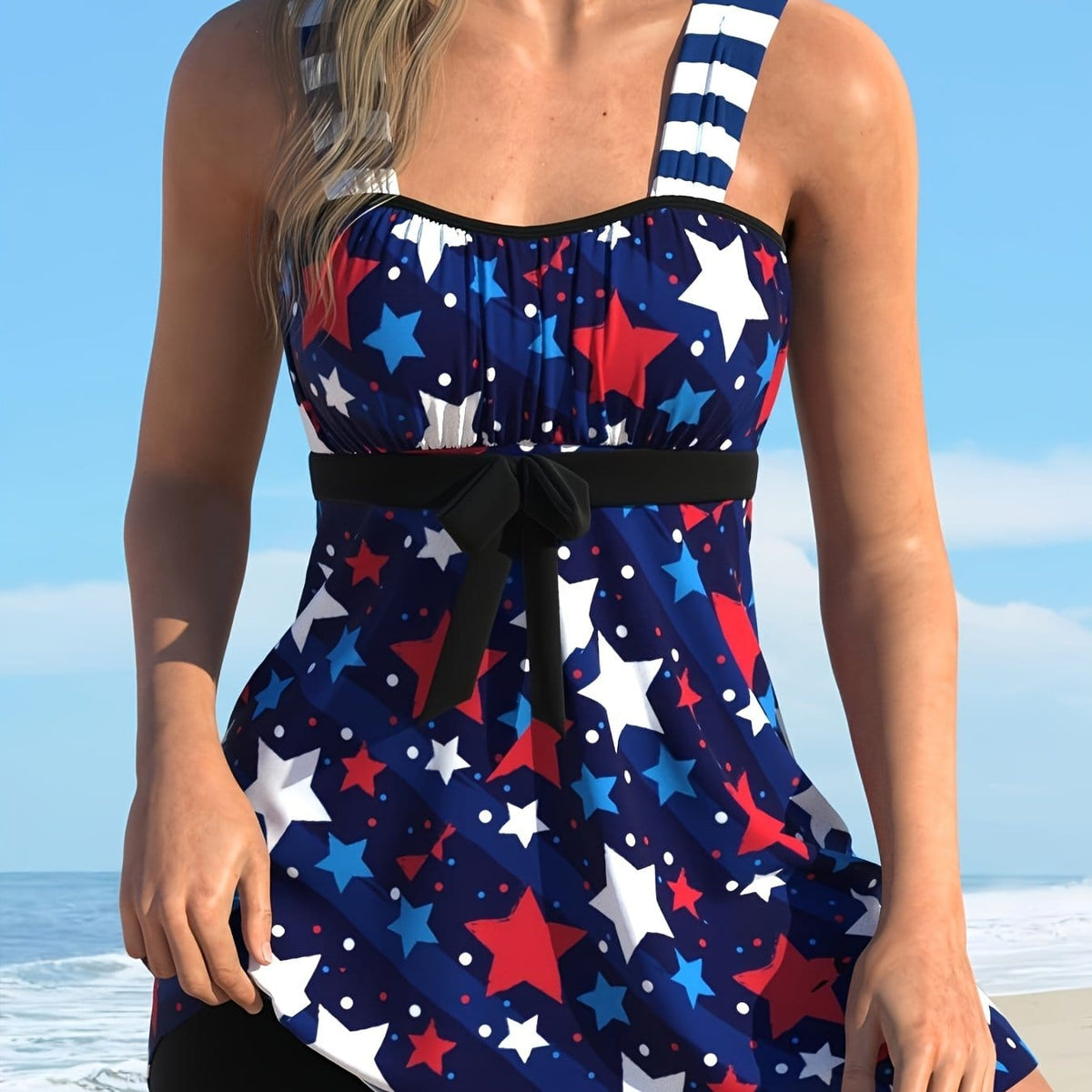 KissICON Navy Color / UK 20 Curvaswim Curve Floral Tankini – Matching