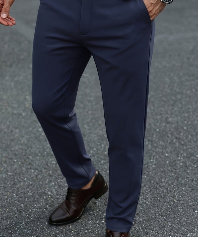 KissICON Navy Color / UK 29 Mens AllSeason Stretch Dress Pants Slim Fit Comfort
