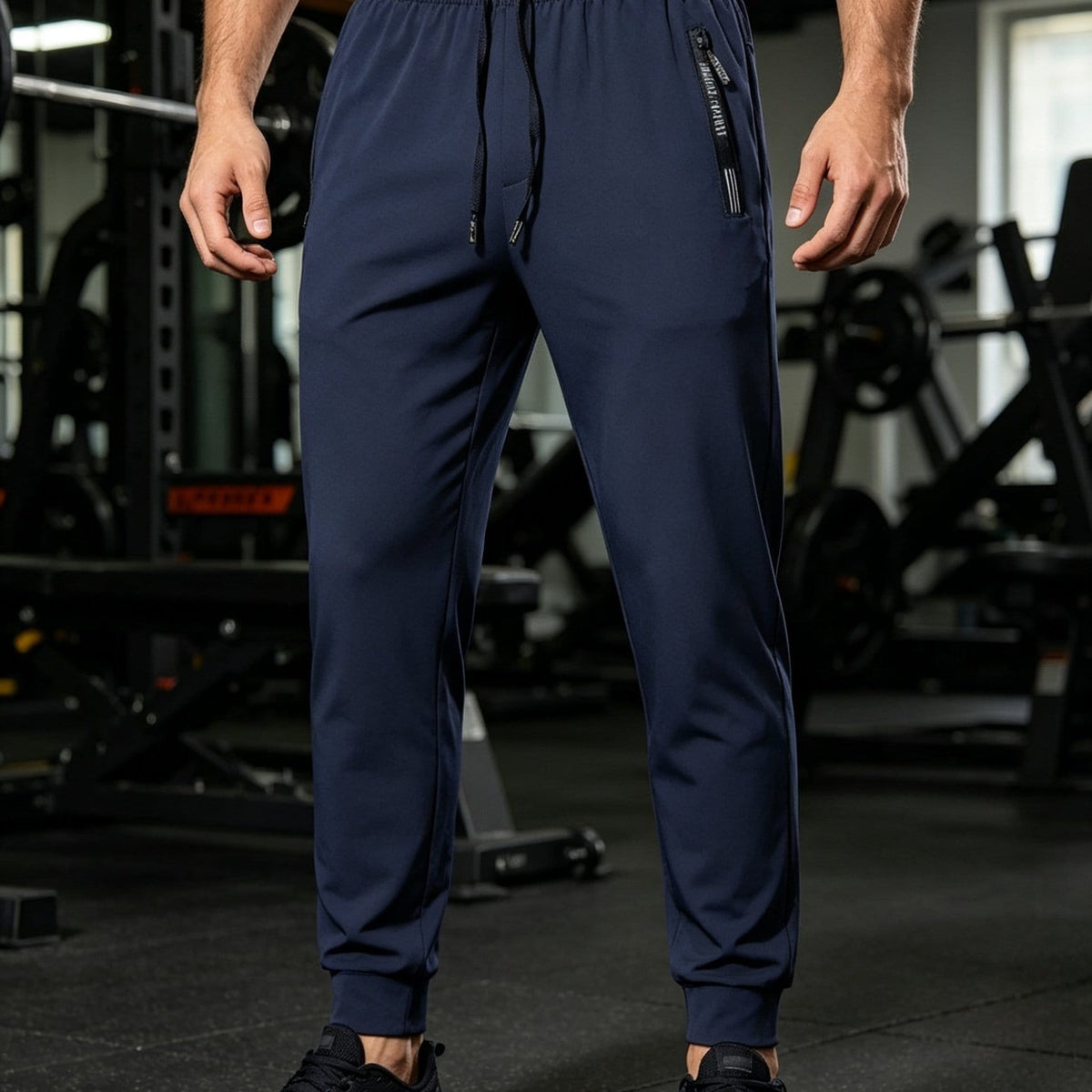 KissICON Navy Color / UK 30 Mens Summer Lightweight Cuffed Joggers