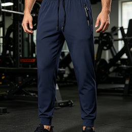KissICON Navy Color / UK 36 Mens Summer Lightweight Cuffed Joggers