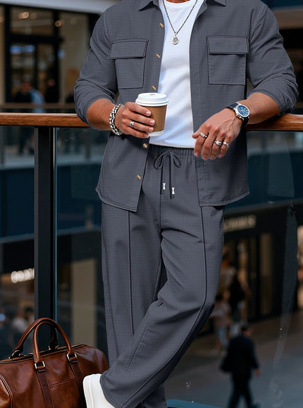 KissICON Navy Color / UK 44 Luxury Retro Mens 2pc Lapel Jacket  Pants Set