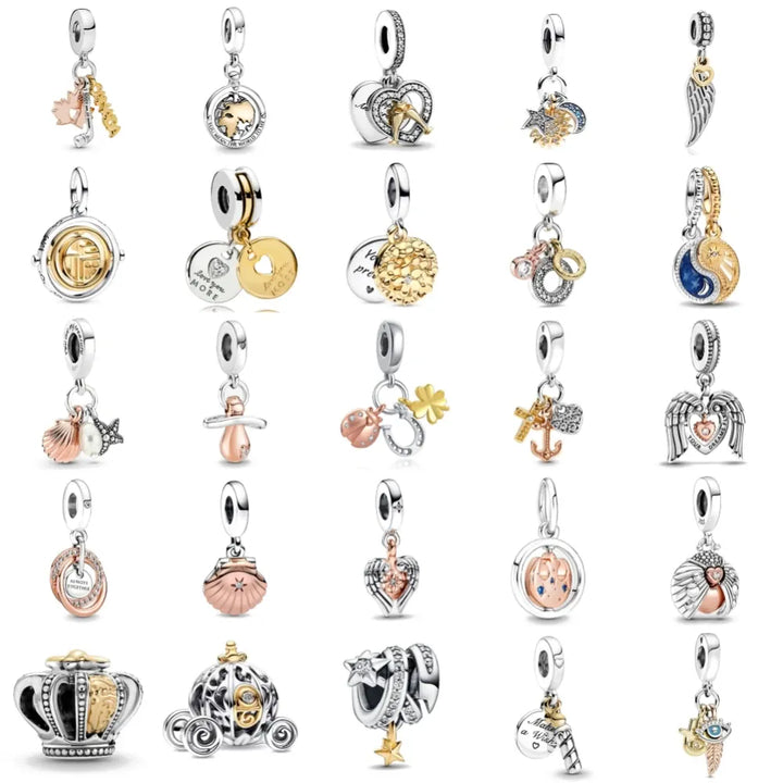 New 925 Sterling Silver Conch Crown Wings Charm Of Ley 925 Chain Beaded Fit Original Bracelet Accessories DIY Women Love Jewelry