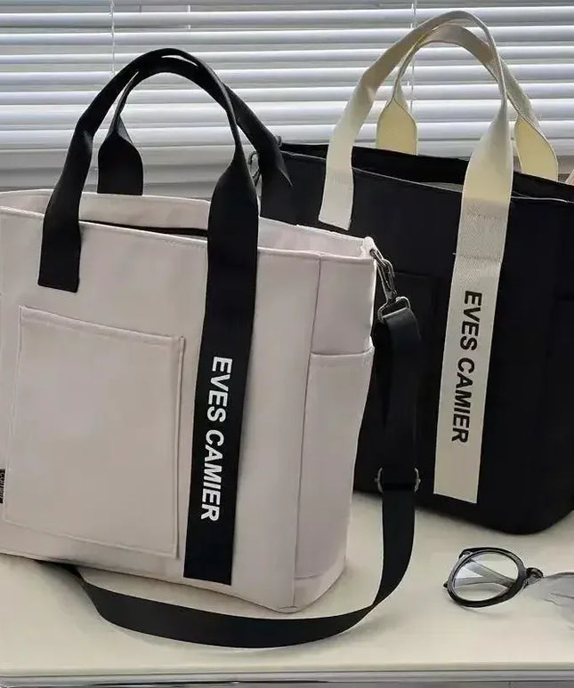 Dropshipman New Casual Tote Large Capacity Shoulder Bag Nylon Waterproof Canvas Handbag Simple Fashion Messenger Bags For Schoolgirl