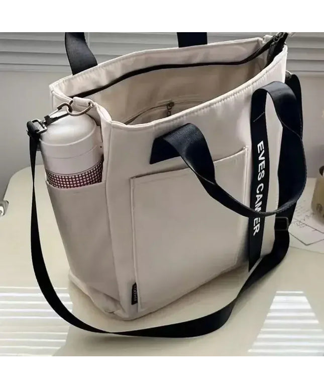 Dropshipman New Casual Tote Large Capacity Shoulder Bag Nylon Waterproof Canvas Handbag Simple Fashion Messenger Bags For Schoolgirl