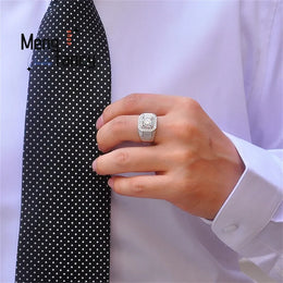 KissICON New Diamond-Encrusted Men's Ring Is A Luxurious And Elegant Classic Full Sky Star Ring Fashion Exquisite Elegant Jewelry Luxury