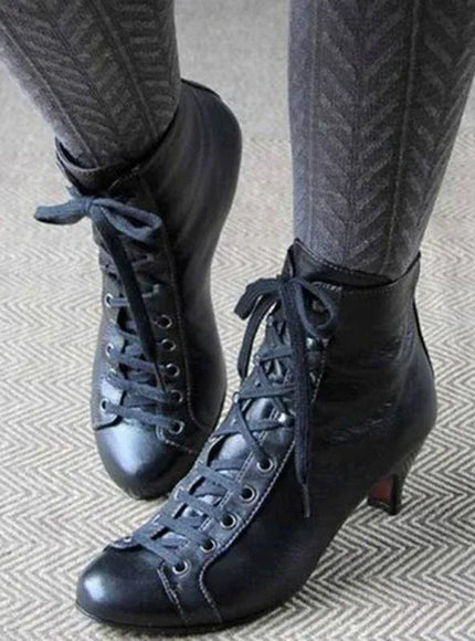 KissICON New Fashion Women Low Kitten Heel Ankle Boots