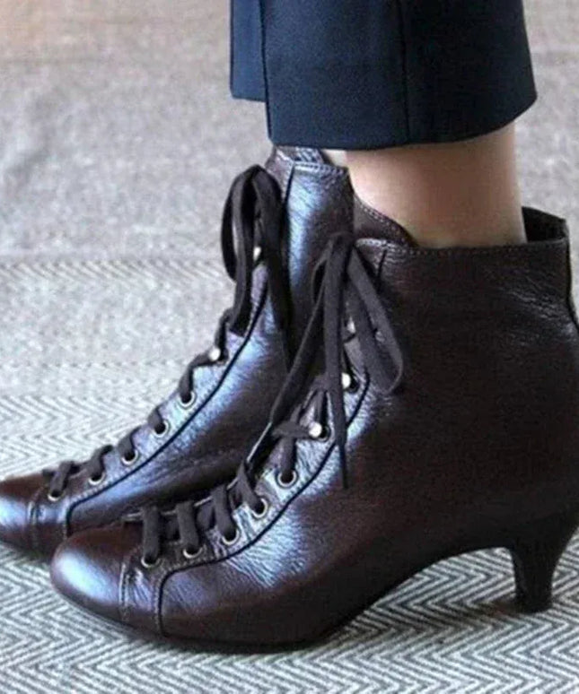 KissICON New Fashion Women Low Kitten Heel Ankle Boots