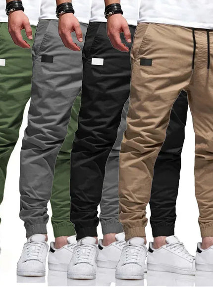 KissICON New Men's Casual Sports Pants Sweatpants Male Jogger Cargo Harem Pencil Pants Trousers Multi-pocket Sweatwear