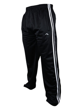 KissICON New Mens Tracksuit Bottoms Joggers Striped Silky Casual Gym Jogging Sweat Pants