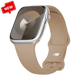 KissICON new milk tea / China Mainland / 44mm 45 46 49mm M-L Silicone Strap For Apple Watch Bands 40mm 44mm 46mm 45mm 41mm 49mm 42 Correa Bracelet iWatch series ultra3 2 7 8 9 se 10 11 band